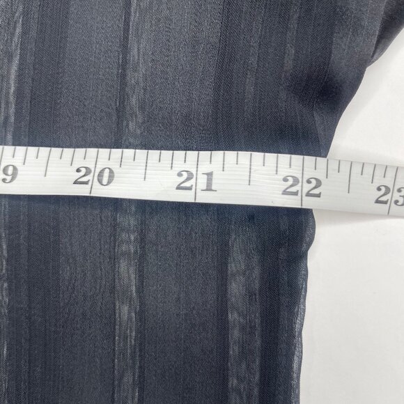 H&M Women's Black Sheer Stripe Weave Mock Neck Balloon Sleeve Blouse Plus Sz 14 - Picture 7 of 12